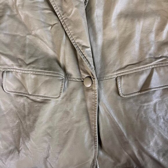 Hutch Anthropologie Green Faux Leather Blazer Size XS - Picture 4 of 8